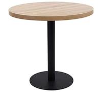 vidaXL Mesa de Bistró Mueble de Comedor Bar Barra Restaurante Cafetería Jardín Exterior Terraza Decoración con Tabla Redonda MDF Marrón Claro