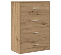 vidaXL Mesa de Buffet Sideboard de Madera de Roble Hecha a Mano, 60 x 31 x 84 cm, con Mucho Espacio de Almacenamiento y Tiradores de Metal Cromado. Es Rectangular Interiores. Ideal co