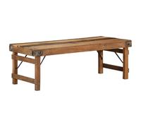 vidaXL Mesa de centro rústica de madera maciza para sala de estar, acabado marrón natural, dimensiones 110 x 55 x 40 cm, muebles de servicio duraderos y elegantes para interiores