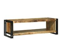 vidaXL Mesa de café 120 x 50 x 38 cm de Madera Maciza de Mango, marrón rústico, Estilo Industrial, Mueble para la Sala, Pieza Decorativa Baja Rectangular para Interiores