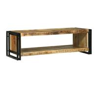 vidaXL Mesa de café 120 x 50 x 38 cm de Madera Maciza de Mango, marrón rústico, Estilo Industrial, Mueble para la Sala, Pieza Decorativa Baja Rectangular para Interiores