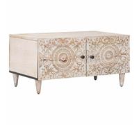 vidaXL Mesa de Café 80 x 50 x 40 cm Madera de Mango Maciza, Sala de Estar, Rectangular, Diseño cómodo con Espacio para Muebles y decoración, Ideal para reuniones Familiares y relajación