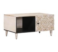 vidaXL Mesa de Café 80 x 50 x 40 cm Madera de Mango Maciza, Sala de Estar, Rectangular, Muebles Elegantes Que ofrecen Comodidad y funcionalidad óptima en un diseño Moderno.