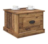 vidaXL Mesa de Café con cajón Madera Envejecida 50 x 50 x 35 cm, Mesa de café Moderna para Sala, Decorativa y práctica, Ideal para Espacios sociales y personales