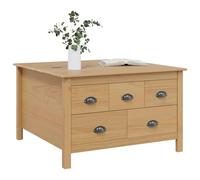 vidaXL Mesa de Café con cajón Marrón Miel 79.5 x 79.5 x 49 cm, Sala de Estar, Rectangular, Moderno, Duradero, mobiliario Bien diseñado para un Espacio Acogedor Que equilibra Estilo y Comodidad, 5 pie