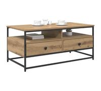 vidaXL Mesa de Café con cajón Roble Artesanal 100 x 51 x 45 cm, Mesa de café Moderna, diseño Duradero, Pieza Elegante para hogar Urbano, Estilo Minimalista