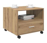vidaXL Mesa de Café con cajón Roble Artesanal 55 x 55 x 45cm, Mesa de café Moderna, Elegante y compacta para tu Sala, Resistente y con Estilo