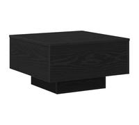 Mesa de café cuadrada moderna 55X55 cm en roble negro, madera, acabado mate, muebles para sala, diseño elegante para interior, perfecta para decoración, contemporánea y pequeña
