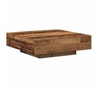 vidaXL Mesa de Café Cuadrada Rústica Madera Sólida Recuperada Acabado Desgastado Uso Versátil Ideal para Sala de Estar 100 X 31 cm Muebles Sólidos Estilo Vintage