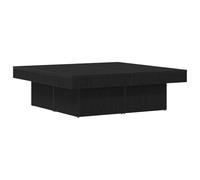 Mesa de Café Moderna de Roble Negra vidaXL Duradera de Madera Maciza Acabado Mate Ideal para Uso en Sala de Estar Diseño Cuadrado que Ahorra Espacio para Servir Interior Contemporáneo Elegante