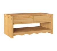 vidaXL Mesa de Café Rectangular 2 Cajones de Almacenamiento Madera de Roble Estilosa Muebles de Sala Contemporánea 99X55X45Cm Barnizada Mantenimiento Fácil Madera Moderna