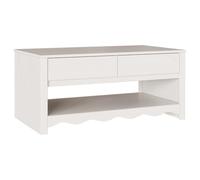 vidaXL Mesa de Café Moderna de Color Blanco Ostra con Amplio Almacenamiento para Sala de Estar Hecha de Madera de Diseño Rectangular Montaje Fácil Muebles de Interior para Servir y Decorar
