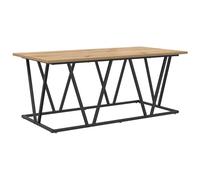 vidaXL Mesa de Café Roble Artesanal con Marco Metálico Negro Diseño Rectangular Moderno para Uso Interior Ideal para Servir Y Decorar Fácil de Mantener Dimensiones 140X60X74Cm De Madera