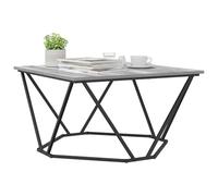 vidaXL Mesa de Café Gris Sonoma 80 x 80 x 45 cm | una base geométrica que da vida a tu decoración, madera de ingeniería y acero para un soporte duradero,