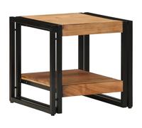 vidaXL Mesa de Café Industrial Dos Estantes | Madera Maciza de Acacia y Hierro Elegante Baja para Sala de Estar Dormitorio Ideal Soluciones de Almacenamiento Acabado Texturizado Rectangular Marco