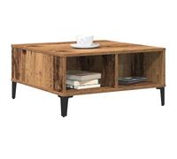 vidaXL Mesa de Café Madera envejecida 60 x 60 x 30 cm | Su acabado envejecido le da un estilo único, Hecha de madera recuperada sólida, Tiene dos estantes empotrados para tus cosas