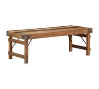 vidaXL Mesa de centro rústica de madera maciza para sala de estar, acabado marrón natural, dimensiones 110 x 55 x 40 cm, muebles de servicio duraderos y elegantes para interiores