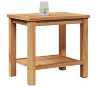 vidaXL Mesa de café de Madera de Teca Maciza 50 x 35 x 45 cm marrón, Ideal para Exterior. Tiene Espacio de Almacenamiento, un diseño Rectangular Moderno, es fácil de Montar para 2 Personas, Incluye
