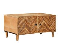 vidaXL Mesa de Café Marrón 80 x 50 x 40 cm Madera de Mango Maciza, Mesa de café Moderna, Rectangular, de Madera Maciza marrón, Acento Elegante para Sala, Funcional y compacta
