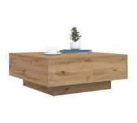 vidaXL Mesa de Café Minimalista Roble Artesanal con Iluminación LED | Diseño Cuadrado 80 x 31 cm para Uso Interior | Madera Elaborada | Elegante y Funcional para Muebles de Sala de Estar | Luz Mod