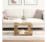 vidaXL Mesa de café Roble Artesanal 51,5 x 51,5 x 30 cm Cuadrada Madera Moderna Práctica y elegante