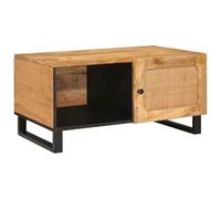 vidaXL Mesa de Café Natural 80 x 50 x 40 cm Madera de Mango Maciza, Mesa de café Grande, Rectangular para Sala, Acento Moderno, Centro de Madera de Mango