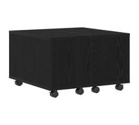 Mesa de café cuadrada vidaXL de roble negro con cajón oculto y ruedas extensible, muebles para salón para una decoración elegante de la casa, moderna, interior, ajustable, almacenamiento compacto