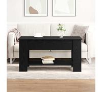 vidaXL Mesa de Café negro 101 x 49 x 52 cm Madera contrachapada, Mesa de café para sala, diseño , estilo duradero, líneas , estética