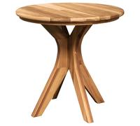 vidaXL Mesa de café para jardín Ø55 x 51cm de Madera de Teca Maciza, Redonda, Usar al Aire Libre. Muebles duraderos, Resistentes al Clima, Ideales para el Comedor y la terraza. Superfi