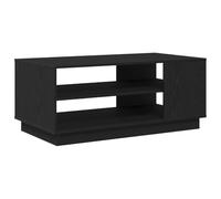 Mesa de café rectangular moderna vidaXL con 2 estantes integrados Acabado en roble negro Construcción de tablero de partículas resistente Para uso en sala de estar 100 cm de largo y 50 cm de ancho