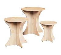 vidaXL Mesa de café Redonda Rústica para la Sala de Estar - Decoración Interior de Madera de Pino