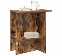 vidaXL Mesa de Café Roble Ahumado 40 x 30 x 49 cm Madera de Ingeniería, Mesa de café para Sala Moderna, diseño Minimalista, Madera Resistente, Almacenamiento en 2 Niveles, Espacio Amplio
