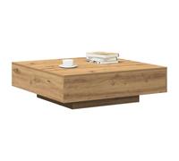 vidaXL Mesa de Café de Roble Artesanal Sala de Estar | Acabado Texturizado Duradero Ideal para Servir y Acomodar 4 | Cuadrada Interior Chic y Robusta 100X100 cm
