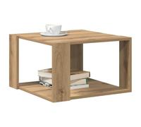 vidaXL Mesa de café Roble Artesanal 51,5 x 51,5 x 30 cm Cuadrada Madera Moderna Práctica y elegante