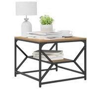 vidaXL Mesa de café Moderna Rectangular Acabado de Roble Artesano Estructura de Acero Duradera 51 cm Almacenamiento Ideal para Sala de Estar diseño Elegante y Estiloso Uso Solo en Interiores Muebles