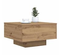 Mesa de Café Moderna de Roble Macizo vidaXL para Sala Acabado Artesanal Cuadrada 55 X 31 cm Uso Interior Elegante Baja Duradera Construcción de Madera Muebles Contemporáneos