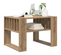 vidaXL Mesa de Café Roble Artesanal 66 x 49,5 x 45 cm, Mesa de café Moderna para Sala de Estar, diseño Rectangular Duradero, Madera elaborada, Acento multipropósito a Nivel del Suelo