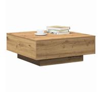 vidaXL Mesa de Café Rústica Cuadrada de Roble Artesanal Madera Maciza Interior Sala de Estar Almacenamiento Diseño Duradero Estiloso Moderno