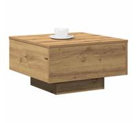 vidaXL Mesa de café cuadrada de roble artesanal, madera maciza barnizada 55×31 cm