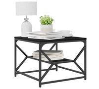 vidaXL Mesa de Café Roble Negro 51 x 50 x 40 cm, Mesa de café Rectangular Moderna y Elegante, Mueble Resistente de Madera, Acento Funcional para tu Sala