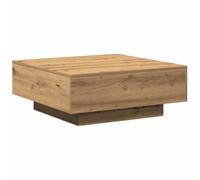 vidaXL Mesa de Café Rústica Cuadrada de Roble Artesanal Madera Maciza Interior Sala de Estar Almacenamiento Diseño Duradero Estiloso Moderno