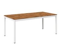 vidaXL Mesa de Cena de jardín Natural y Blanco 147 x 88,5 x 75 cm