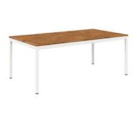 vidaXL Mesa de Cena de jardín Natural y Blanco 196 x 100,5 x 75 cm