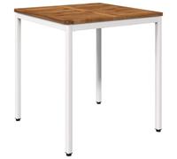 vidaXL Mesa de Cena de jardín Natural y Blanco 70 x 68,5 x 75 cm