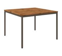 vidaXL Mesa de Cena de jardín Natural y Café 110 x 108,5 x 75 cm