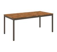 vidaXL Mesa de Cena de jardín Natural y Café 147 x 88,5 x 75 cm