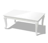 vidaXL Mesa de Centro 100x60x42 cm Blanco Brillante Mesilla Auxiliar Rectangular