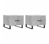 vidaXL Mesa de centro 2 uds Madera de ingeniería gris hormigón 50x50x40 cm