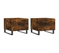 vidaXL Mesa de Centro 2 uds Madera ingeniería Roble Ahumado 50x50x40cm, Mesa Auxiliar, Mesa de salón, Mesa Decorativa, Mesa de sofá, mesita de Centro