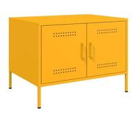 vidaXL Mesa de Centro Acero Amarillo Mostaza 68x50x50,5 cm, mesita Auxiliar, Mesa de sofá, mesita Decorativa, Mesa de salón, mesita de Centro